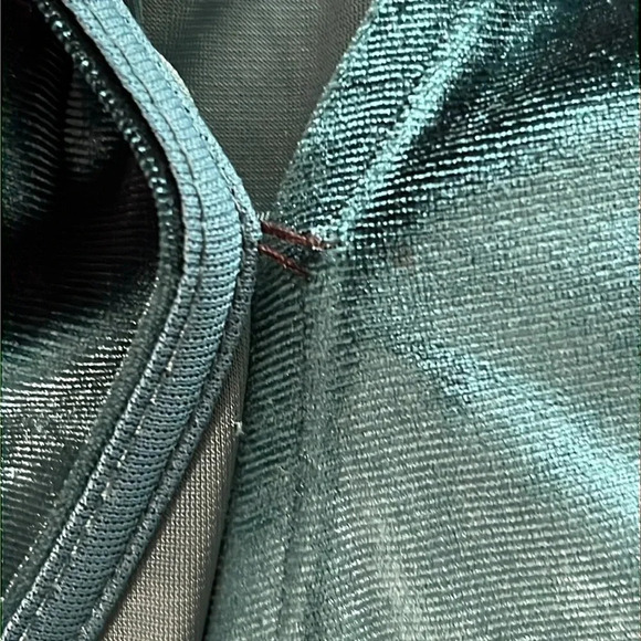 Lulus Amour Teal Green Luxe Stretch Velvet High-Low Wrap Dress V-Neck Size M - Picture 11 of 15